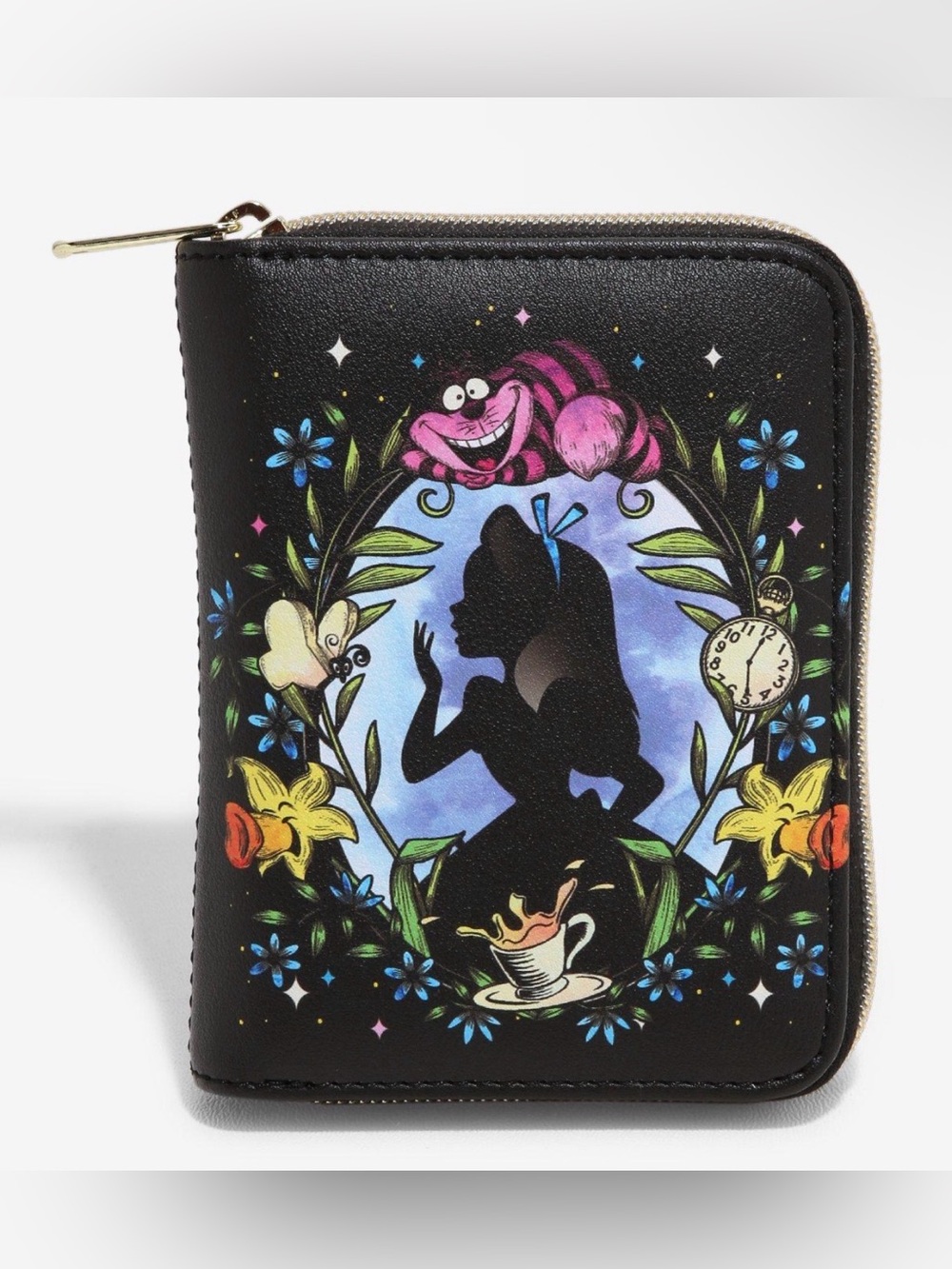 Loungefly Disney Black Alice in Wonderland Zip-Around Card Wallet -  New
